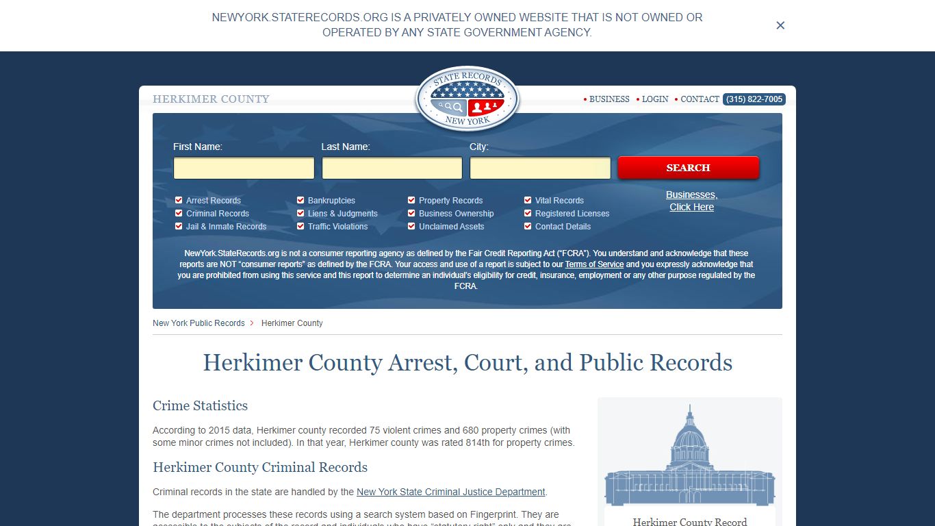 Herkimer County Arrest, Court, and Public Records