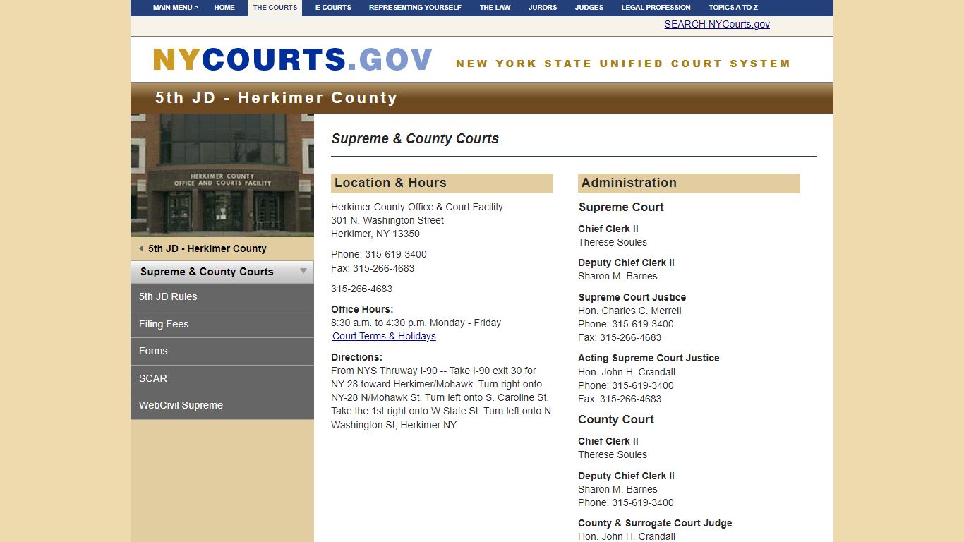 Supreme & County Courts - Herkimer County | NYCOURTS.GOV