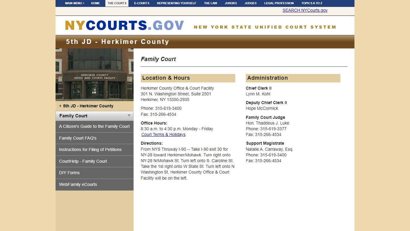 Family Court - Herkimer County | NYCOURTS.GOV